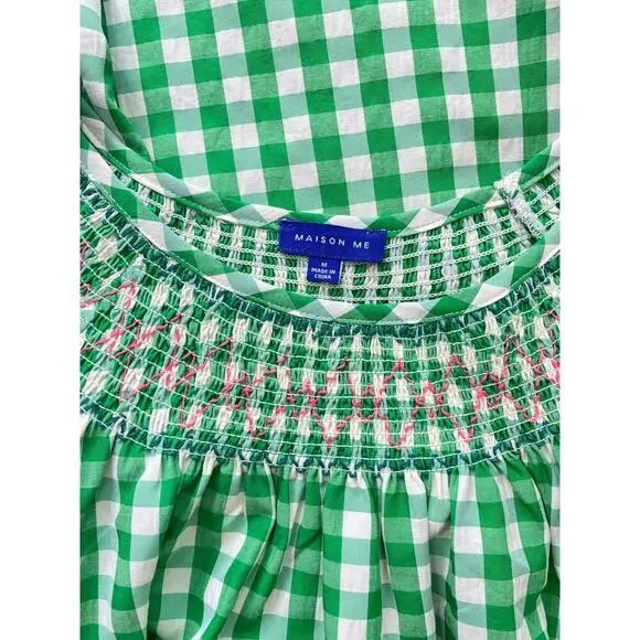 Maison Me Maisonette Frances Smocked Midi Dress Mint Green Gingham Tuckernuck Maison Me Maisonette Frances Smocked Midi Dress Mint Green Gingham Tuckernuck